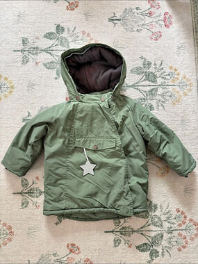 Mini A Ture Wang Fleece Lined Winter Jacket Green Baby 3M